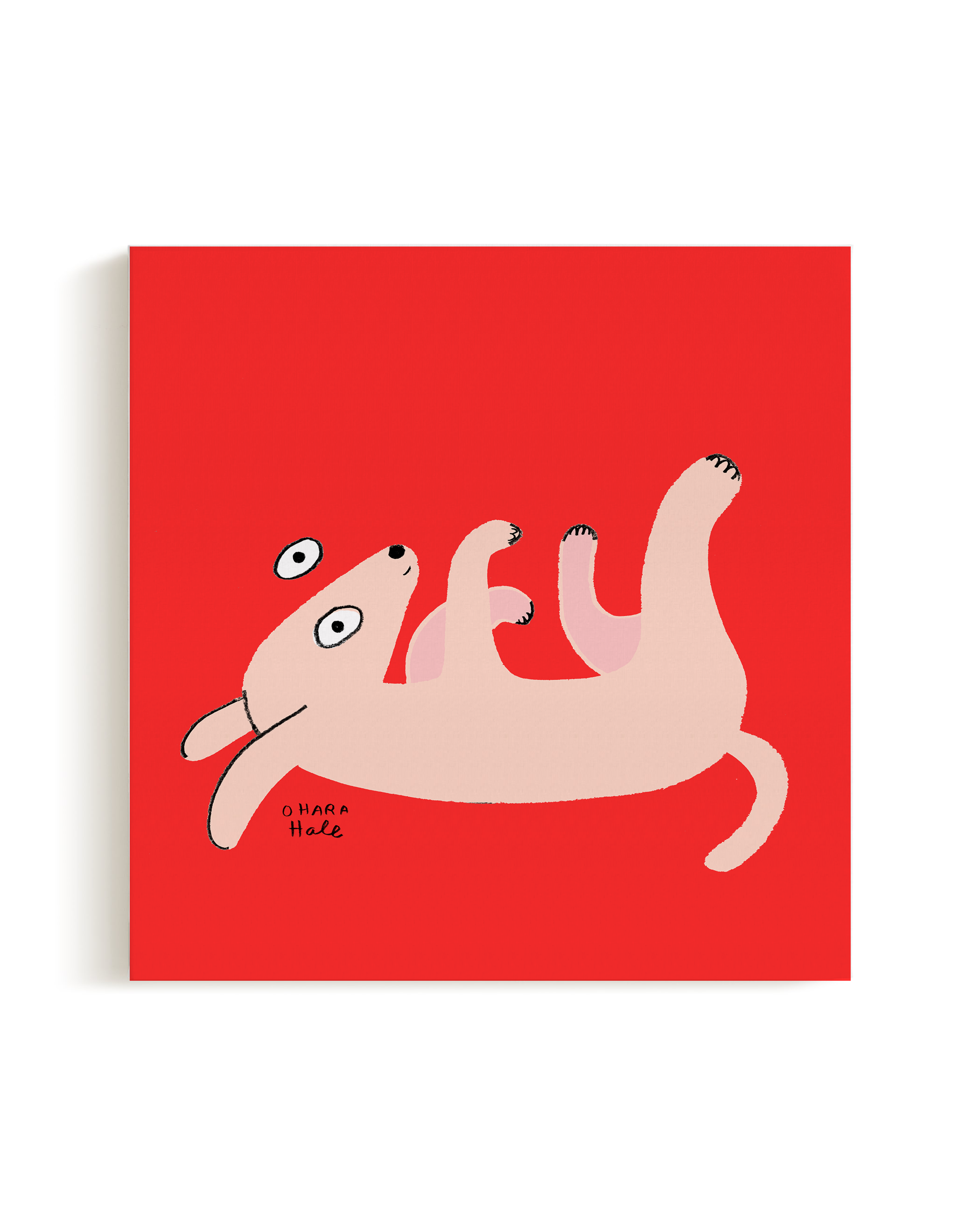 izzy独家丨ohara狗新年红色ins风无框画装饰画版画插画乔迁礼物