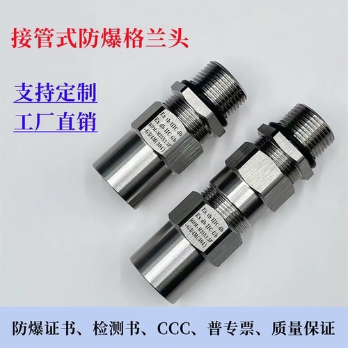 接管式防爆格兰头内外丝防爆电缆密封接头防爆软管接头G1/2