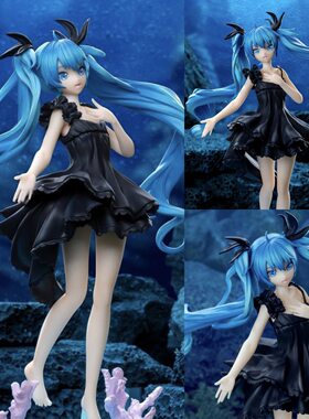 深海少女初音未来手办黑色礼服二次元美少女摆件模型景品批发