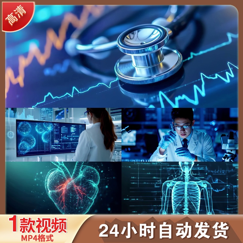 高清4K智慧医疗未来科技AI虚拟远程研究健康医院基因发展视频素材