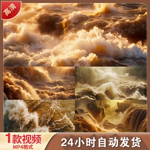 黄河壶口瀑布大江母亲波涛汹涌国家地LED舞台背景视频剪辑素材