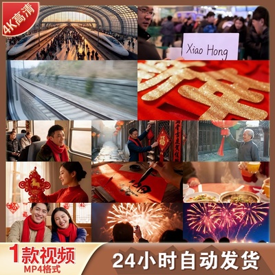 高清回家过年春节返乡春运飞机高铁大合集 年味除夕春运视频素材