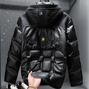 欧货连帽羽绒服男款高端轻奢90白鸭绒加厚防寒外套男装2026秋冬季