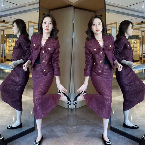 气质休闲风夹棉套装裙显瘦时尚女