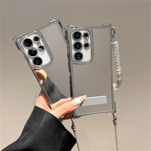 适用于三星镜面手机壳斜挂挂绳