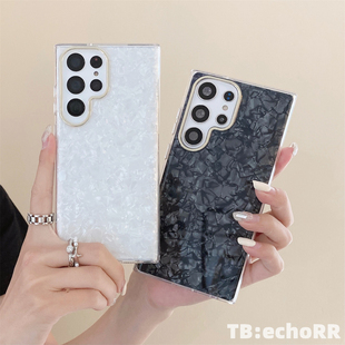 ins风 保护套 防摔 A55 贝壳纹 轻奢 A34 S23Plus 金属圈 全包 适用于三星S24Ultra手机壳 S22 A14 A54