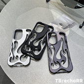 A54 S22 磨砂软 小众 金属漆 防摔 镂空火焰 A16 S23Ultra 适用于三星S24Ultra手机壳 保护套 S25 A15 A55