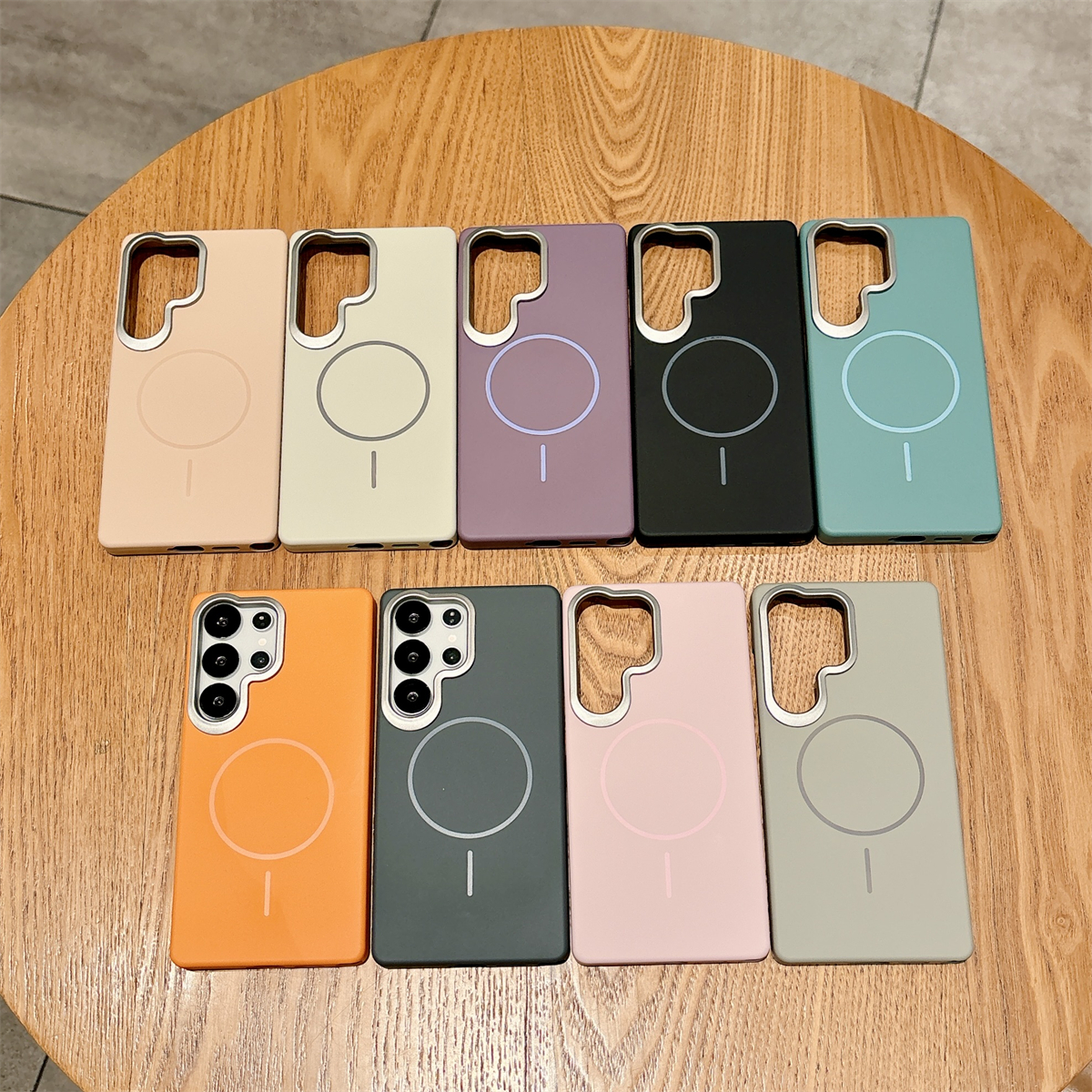 适用于三星手机壳磁吸磨砂金甲硬