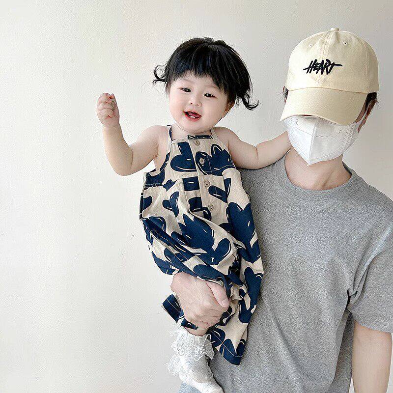 韩国Uamtor女童背带裤夏季薄款婴儿吊带连体衣女宝宝阔腿裤子