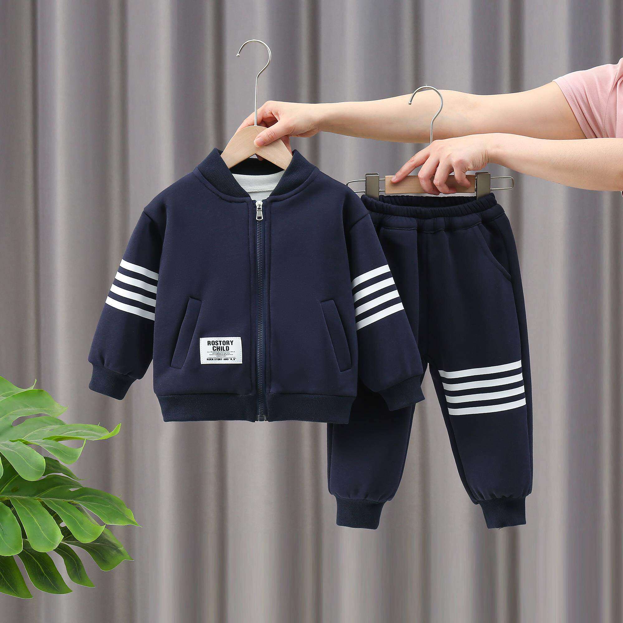 韩国男童秋冬加绒套装202