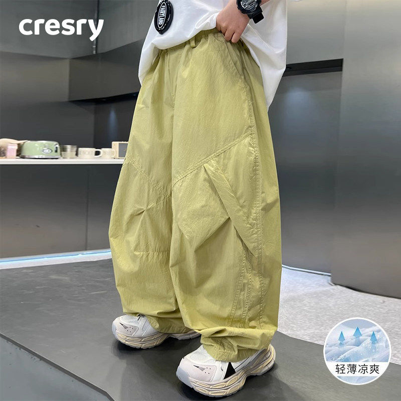 韩国CRESRY童装男童裤子夏季2026新款儿童速干裤中大童夏款防蚊裤