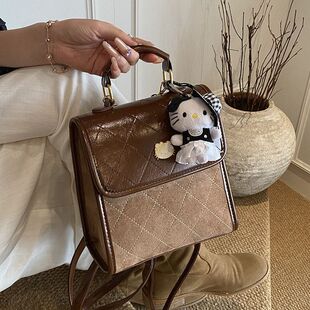 女式高级感复古磨砂2026双肩包书包小百搭新款通勤迷你精致后背包