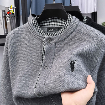 稻草人大学生毛衣男开衫秋季卫衣潮流帅气宽松上衣针织衫男款外套