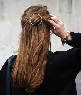 欧美大牌走秀极简金属圆圈圆形发饰头饰发卡发夹边夹顶夹