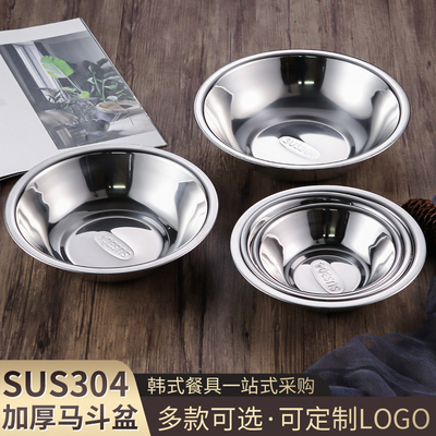 不锈钢加厚马斗码斗厨房调料盆配菜小盆拌料盆装菜盆食堂学校汤碗