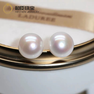 包邮 正品 强光925银耳饰 白色正品 天然珍珠耳环耳钉
