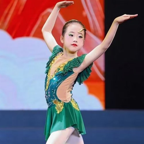 儿童体操比赛服装爵士啦啦队演出服中小学生团体健美操舞蹈表演服