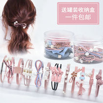 Headrope Korean version girl's lovely hair circle hair rope lovely leather band headdress Japanese students' Leather Ring