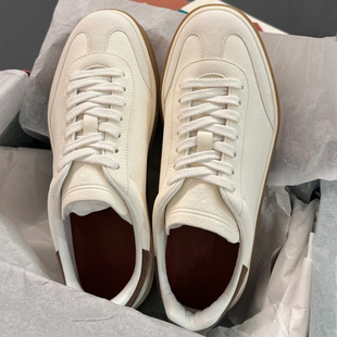 LP德训鞋男新款真皮休闲平底小白鞋经典复古增高透气板鞋