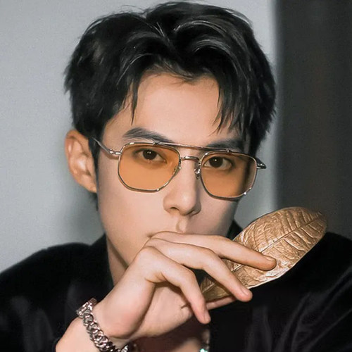 2025王鹤棣同款眼镜金丝边方形眼镜架男潮近视双梁防蓝光复古框女