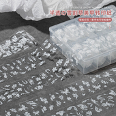 美甲半透色雪割草转印贴纸套装 饰品 蝴蝶指甲装 2025新款 国风新中式