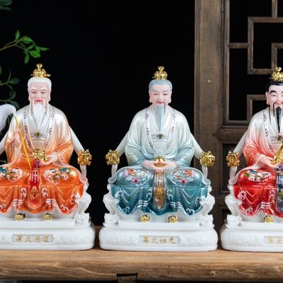 三清神像太上老君元始天尊供奉灵宝汉白玉道德祖师爷道祖师像