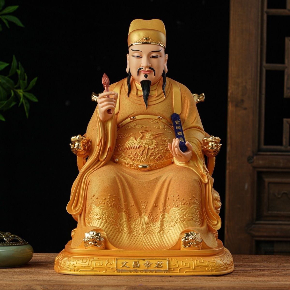 文昌文曲星帝君神像树脂红衣佛像金榜题名客厅家用供奉摆件星君