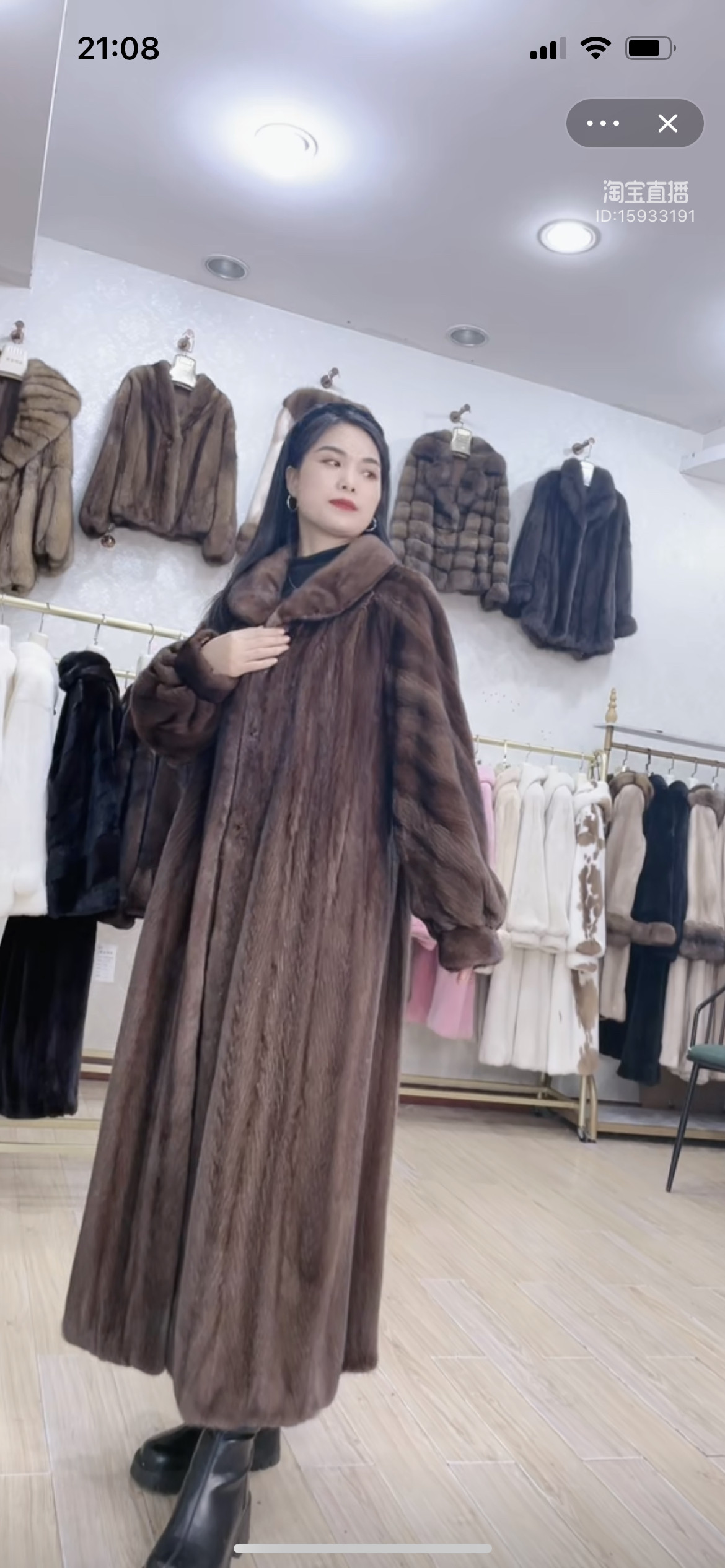 2024新款进口天鹅绒水貂皮草女整貂中长款立领翻领裘皮大衣外套