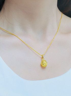 越南沙金镀金红绳苹果项链女高仿时尚饰品送女友婚庆礼物带链子