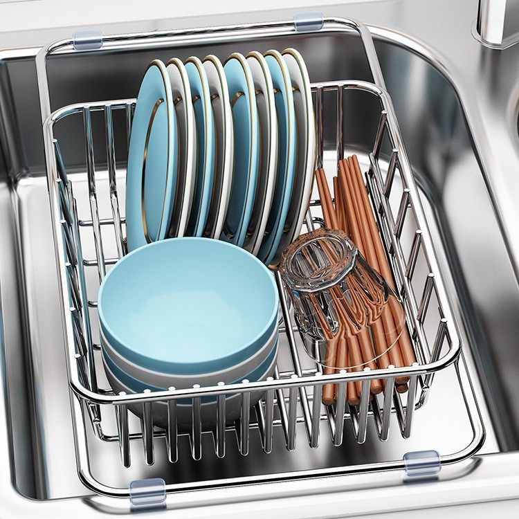 德国沥水篮水槽沥水架不锈钢洗菜盆可伸缩厨房家用洗碗池漏网过滤,家装主材,沥水篮,淘宝优惠券,粉丝福利购,淘宝优惠卷
