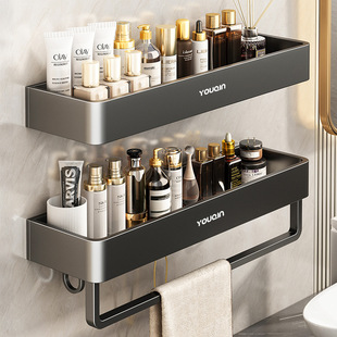 德国卫生间浴室置物架加高免打孔挂墙上洗手间厕所洗漱台高端收纳