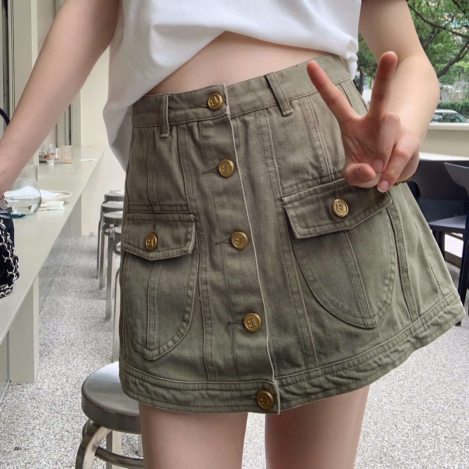 【五折专区】工装半身裙短裙女夏设计感短款a字裙复古牛仔半裙