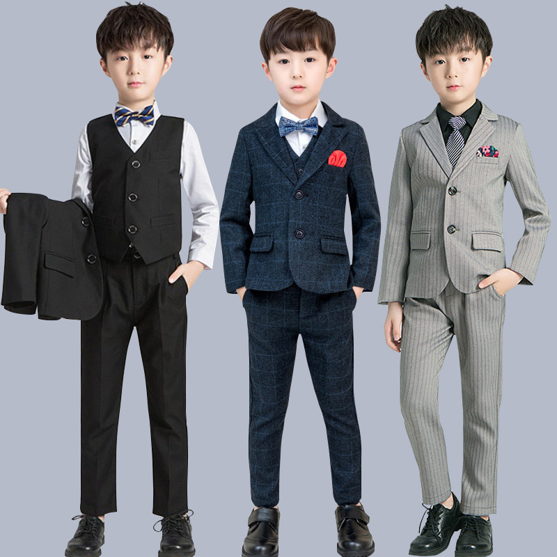 主持人礼服钢琴男童西装演出服