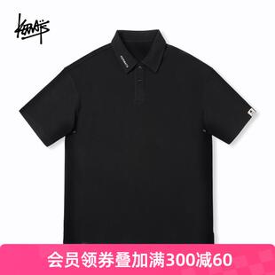 胖子宽松重磅polo短袖 KERWATS夏季 潮牌落肩t恤衫 新款 男 翻领美式