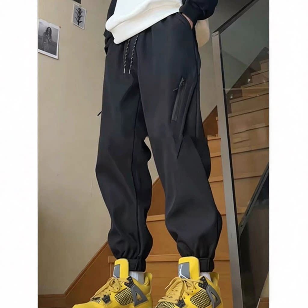 春款软壳冲锋裤男款春季美式机能裤子配马丁靴束脚工装裤