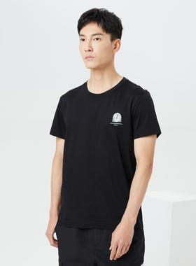 2024夏 利牌Q1XTX3061S 黑色纯棉圆领套头短袖T恤修身版半袖165码