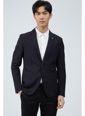 2022秋利牌20CX811SA 男士单件西服黑色上班商务修身休闲西装外套