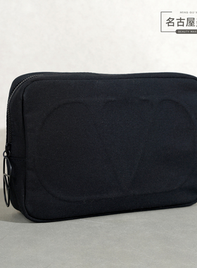 柜台赠品 华伦天奴大V芭比玫红黑色帆布化妆包 手拎大容量收纳包