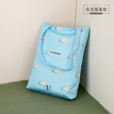 华伦天奴蓝色云朵托特包 专柜赠品帆布化妆包 大容量便携手提包