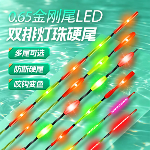 高灵敏咬钩变色LED夜光漂漂尾