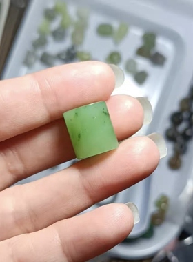 天然和田玉光面大桶珠卡13mm散珠子文玩配饰diy手串顶珠腰珠配珠