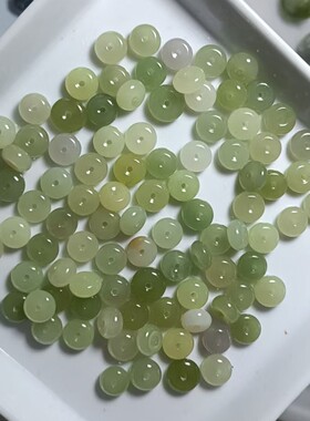 和田玉卡10mm平安扣算盘珠隔片散珠串珠文玩隔珠子配饰diy配件DIY