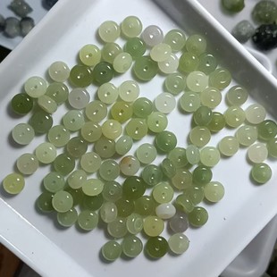 和田玉卡10mm平安扣算盘珠隔片散珠串珠文玩隔珠子配饰diy配件DIY