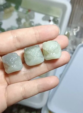 天然保真和田玉醒狮吊坠狮子头男女款玉坠项链护玉石玉佩挂饰卡17