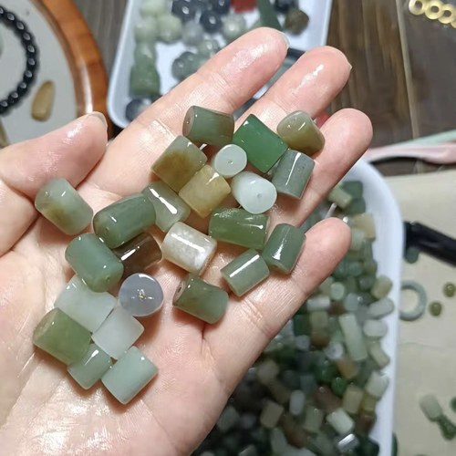 天然和田玉桶珠单珠和田玉散珠手串随形珠玉石珠子手工diy手链女