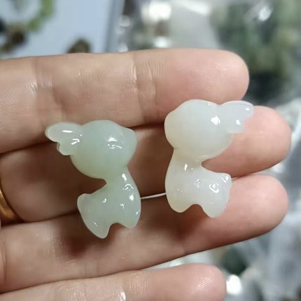 天然和田玉小鹿吊坠一路（鹿）有你挂件玉坠锁骨坠新疆玉石礼物女