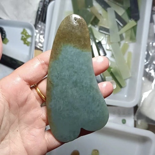 和田玉脸部刮痧板天然玉石书签美容刮脸神器面部提拉排毒全身通用