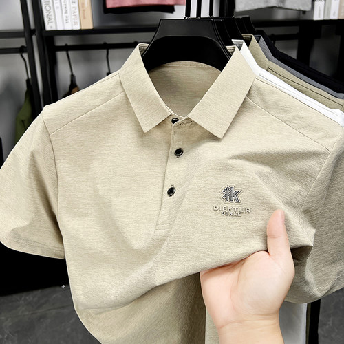 稻草人夏季男士短袖翻领polo衫
