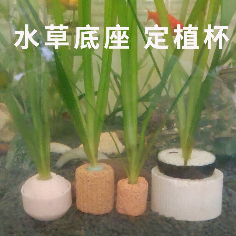 陶瓷环鱼缸水族箱造景水草底座杯