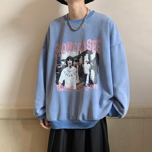 XZ517A-6 W06  P60 秋冬新款水洗做旧宽松美式潮流卫衣图片